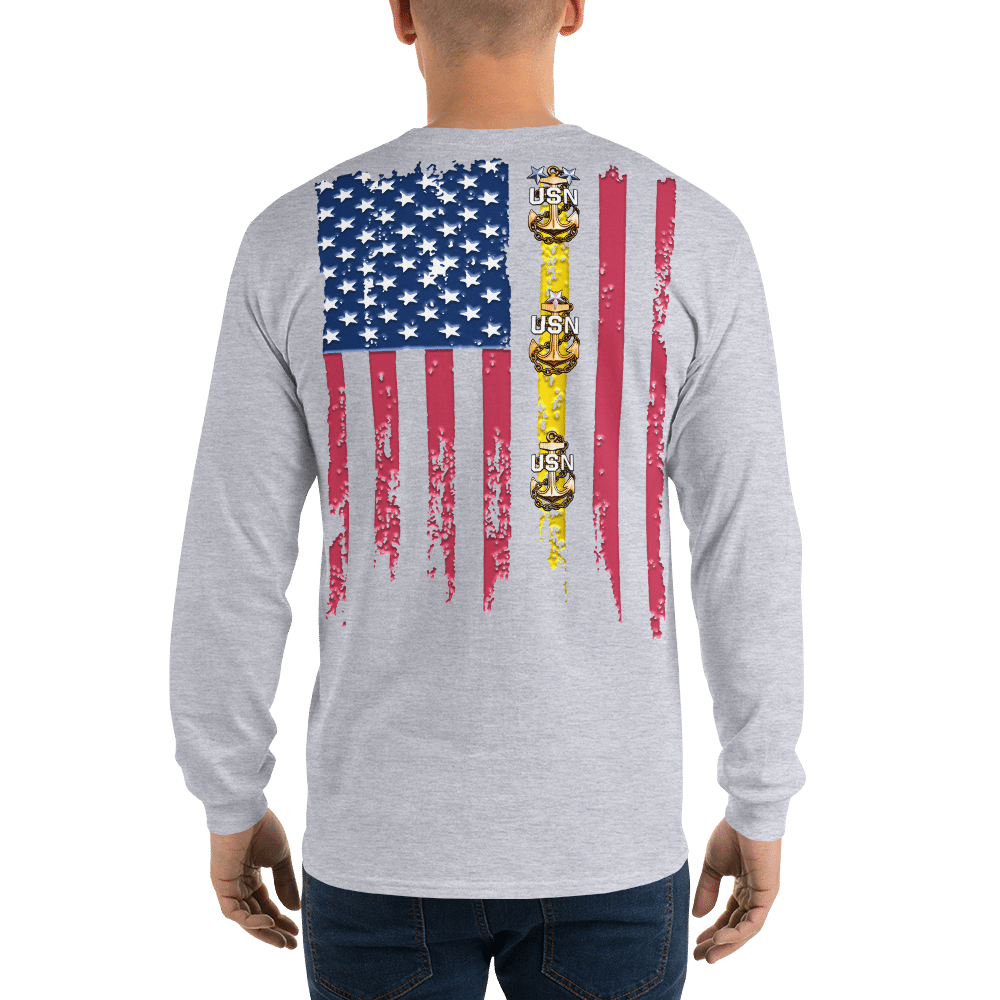 American Flag Chief Pride Long Sleeve T-Shirt