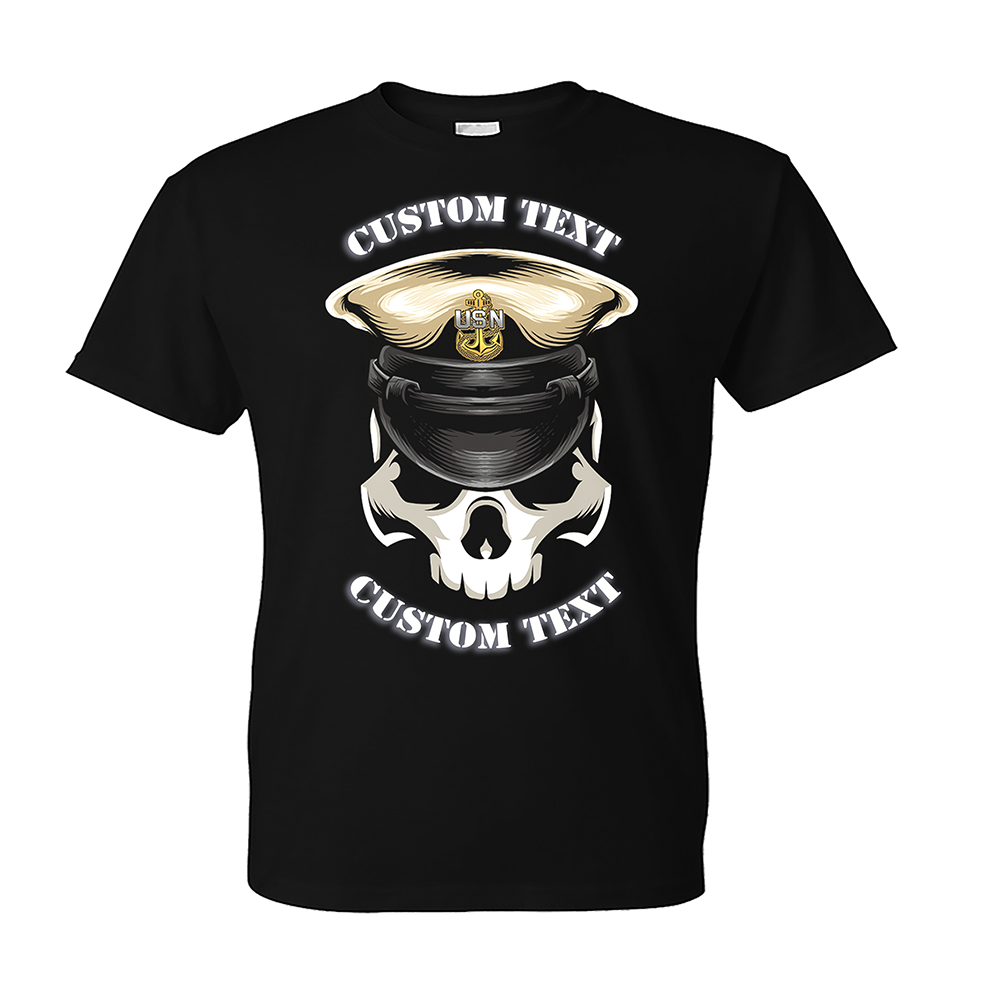 Navy Chief Skull Shirt - Custom Text