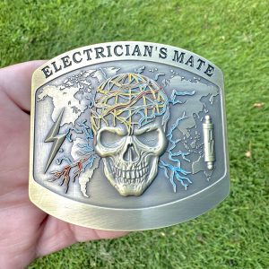 EM Custom Belt Buckle | Navy Custom Electrician's Mate Belt Buckle