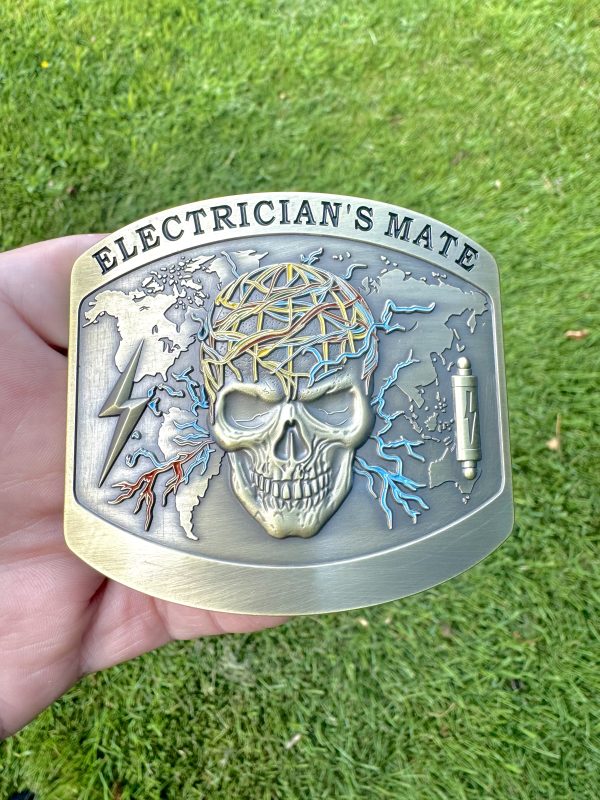 EM Custom Belt Buckle | Navy Custom Electrician's Mate Belt Buckle