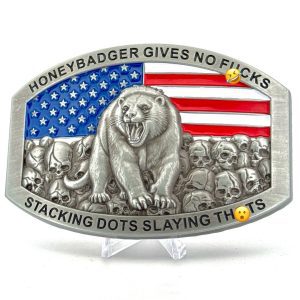 Custom Belt Buckle - Honeybadger Buckle Stacking Dots, Slaying