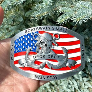 Navy & Coast Guard Custom BM Belt Buckle: Boatswain's Mate belt buckle