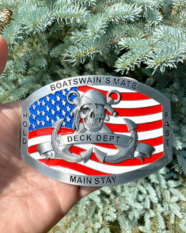Navy & Coast Guard Custom BM Belt Buckle: Boatswain's Mate belt buckle